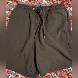 Black Cotton Lounge Shorts